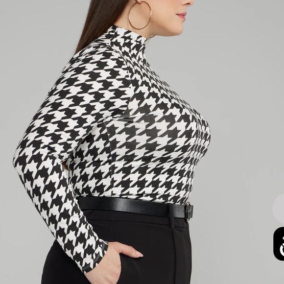Houndstooth Top 🖤 Classy XL Shein - Picture 3 of 4